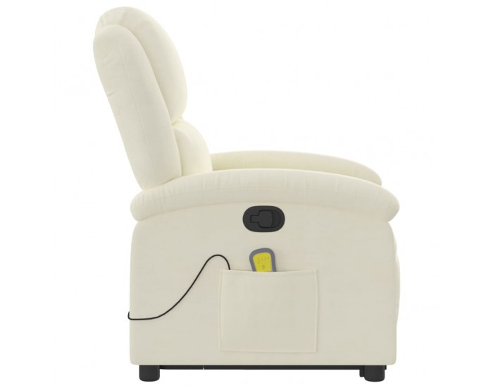 Sonata H Изправящ масажен реклайнер стол, кремава, кадифе