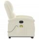Sonata H Изправящ масажен реклайнер стол, кремава, кадифе