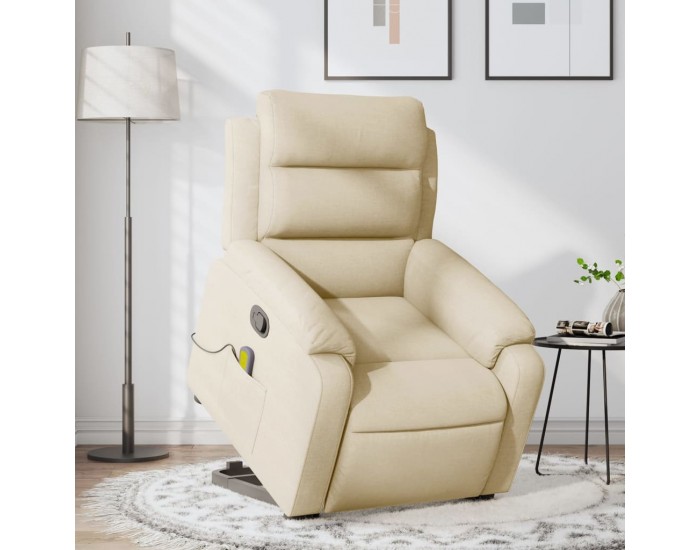 Sonata H Изправящ масажен реклайнер стол, кремав, текстил