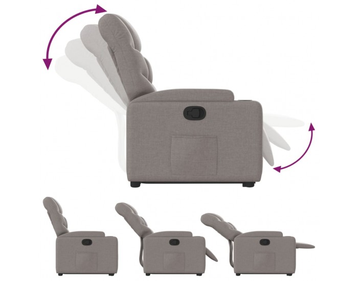 Sonata H Изправящ реклайнер стол, таупе, текстил