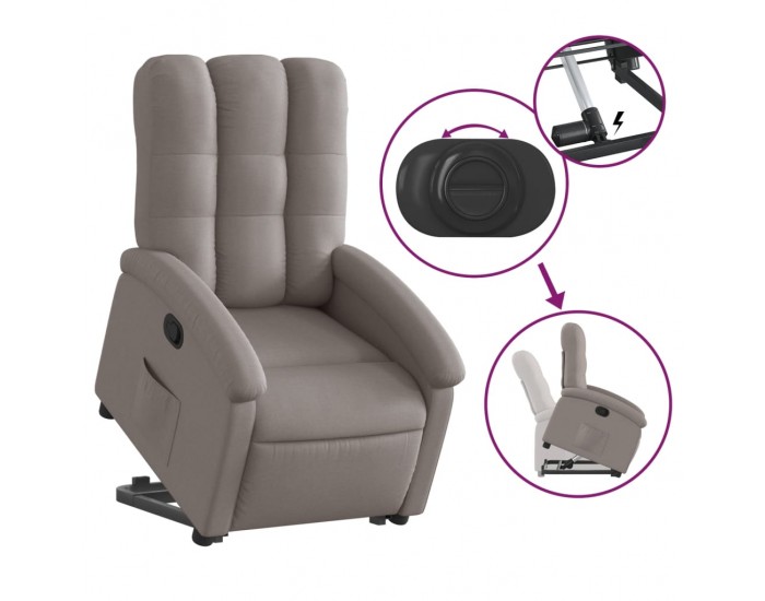 Sonata H Изправящ реклайнер стол, таупе, текстил