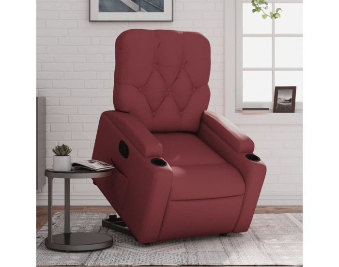 Sonata H Изправящ реклайнер стол, виненочервен, изкуствена кожа
