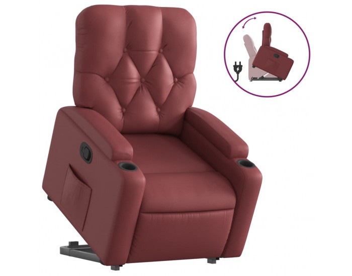 Sonata H Изправящ реклайнер стол, виненочервен, изкуствена кожа