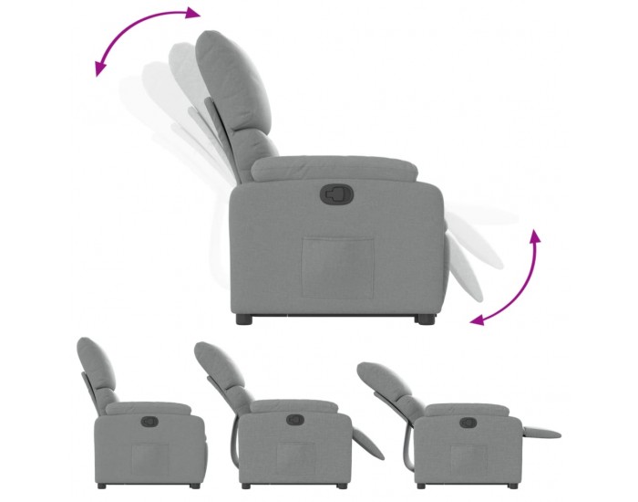 Sonata H Изправящ реклайнер стол, светлосив, текстил