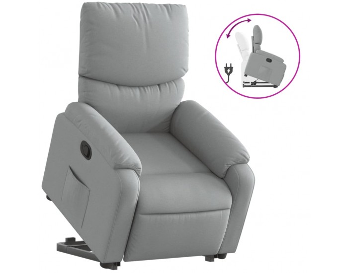 Sonata H Изправящ реклайнер стол, светлосив, текстил