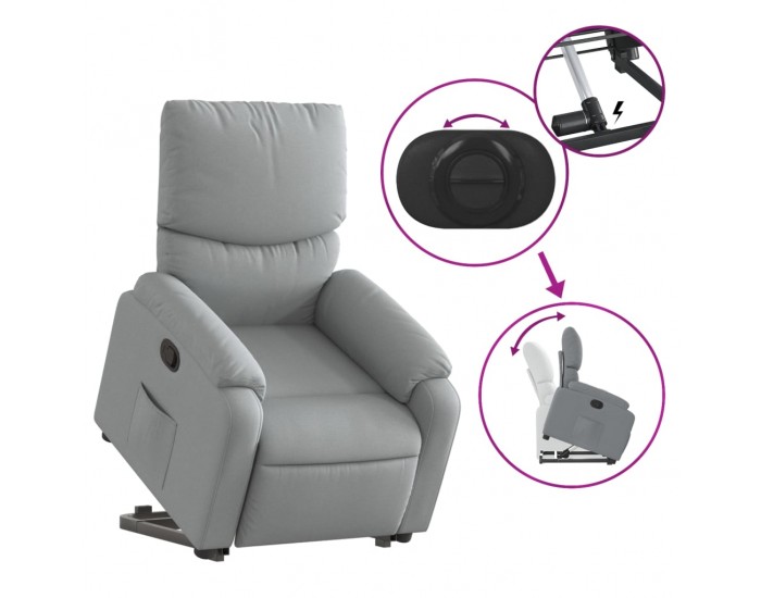 Sonata H Изправящ реклайнер стол, светлосив, текстил