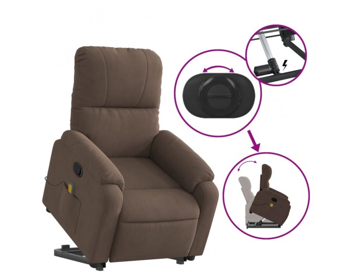 Sonata H Изправящ масажен наклоняем стол, кафяв, микрофибърен текстил