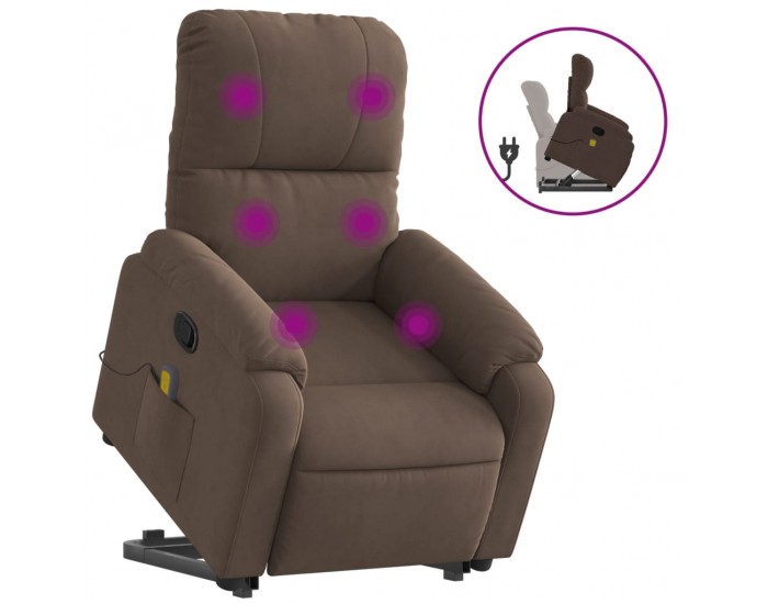 Sonata H Изправящ масажен наклоняем стол, кафяв, микрофибърен текстил