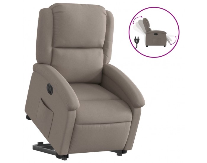 Sonata H Електрически изправящ реклайнер стол, таупе, текстил