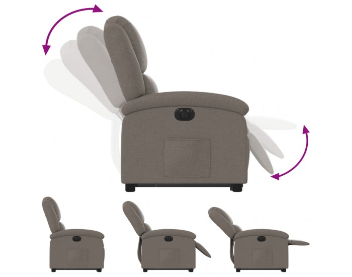 Sonata H Електрически изправящ реклайнер стол, таупе, текстил