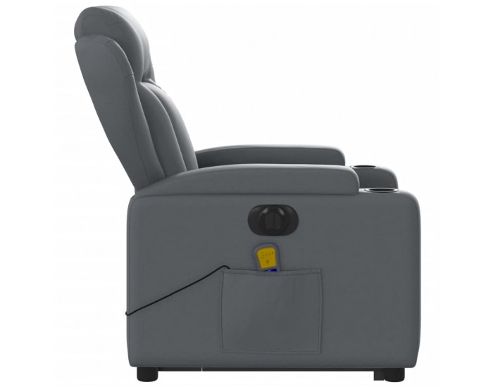 Sonata H Електрически изправящ масажен реклайнер стол, сив, еко кожа