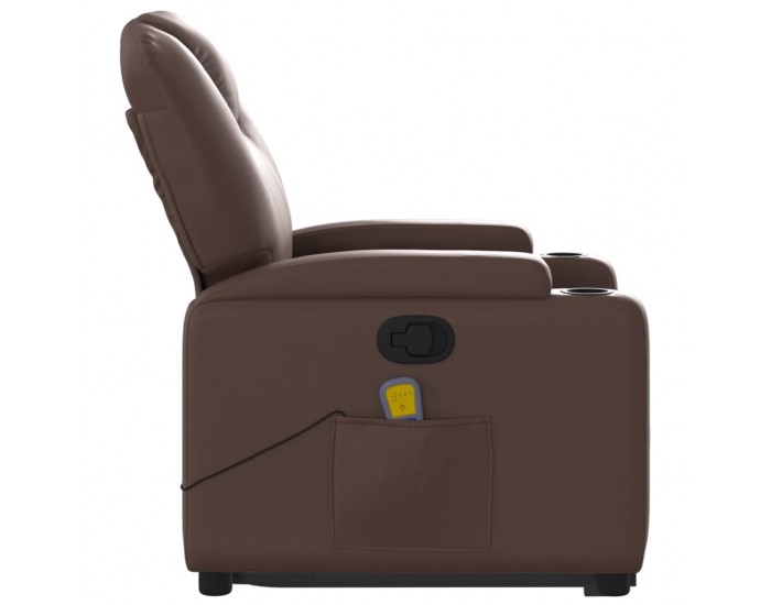 Sonata H Изправящ масажен реклайнер стол, кафяв, изкуствена кожа