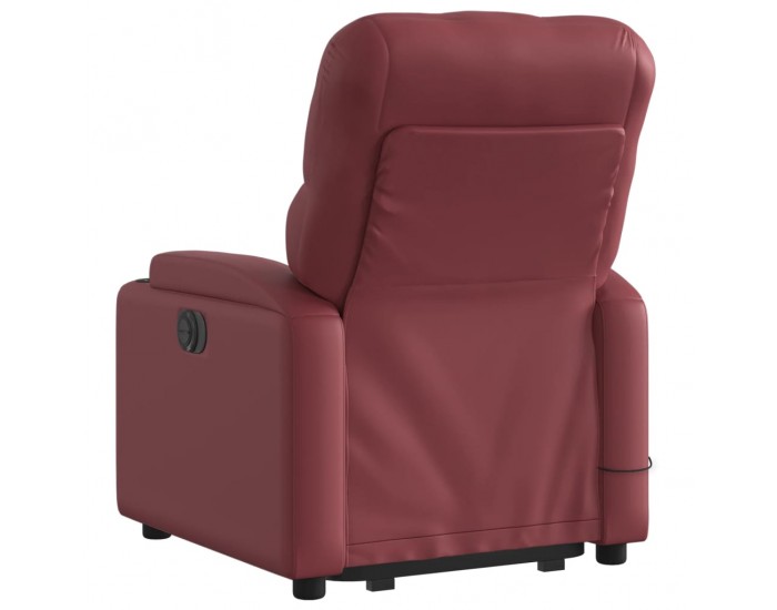 Sonata H Електрически изправящ масажен реклайнер, виненочервен, еко кожа