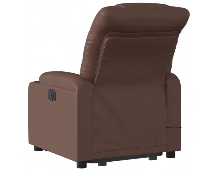 Sonata H Електрически изправящ масажен реклайнер стол, кафяв, еко кожа