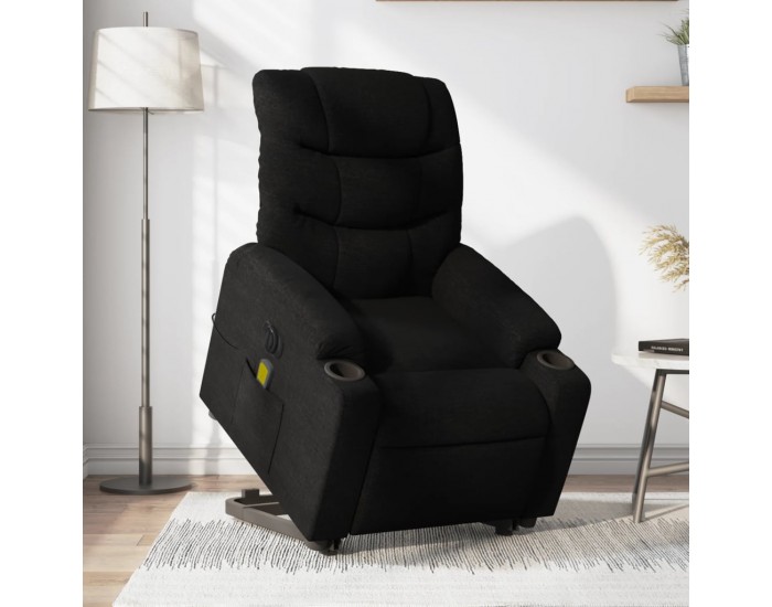 Sonata H Електрически изправящ масажен реклайнер стол черен текстил