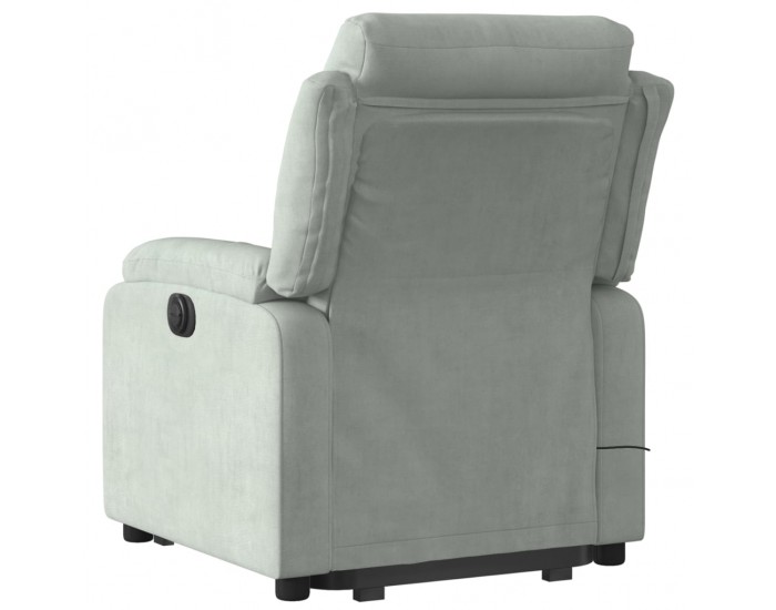 Sonata H Електрически изправящ масажен реклайнер стол, светлосив, кадифе