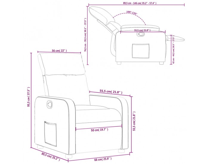 Sonata H Наклоняем стол, кафяв, изкуствена кожа