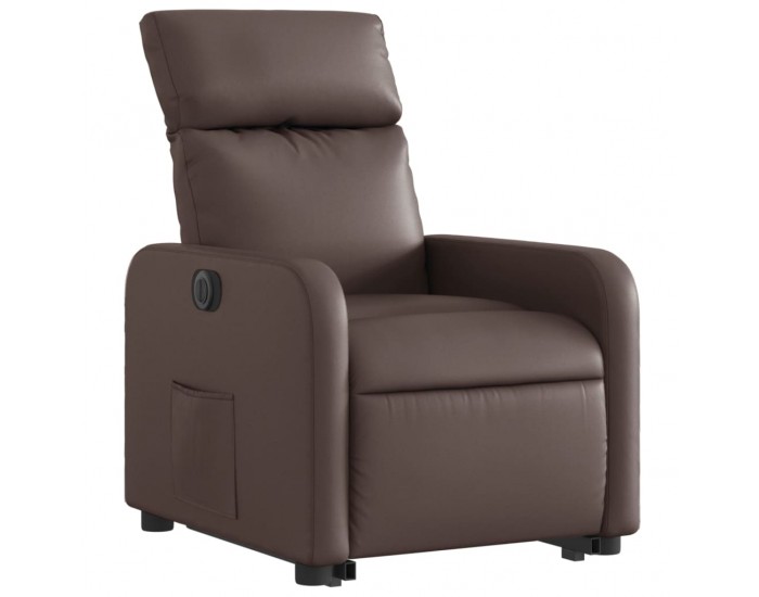 Sonata H Електрически изправящ реклайнер стол, кафяв, изкуствена кожа