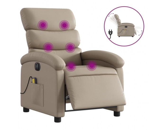 Sonata H Електрически масажен реклайнер стол, капучино, изкуствена кожа