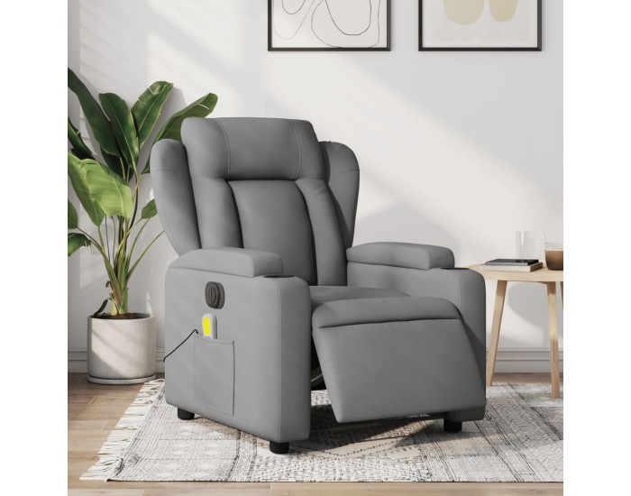 Sonata H Електрически масажен реклайнер стол, светлосив, текстил