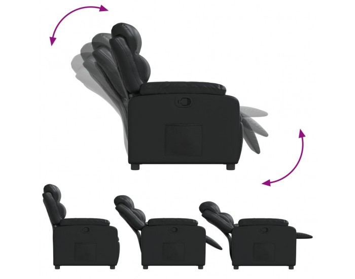 Sonata H Реклайнер, черен, изкуствена кожа