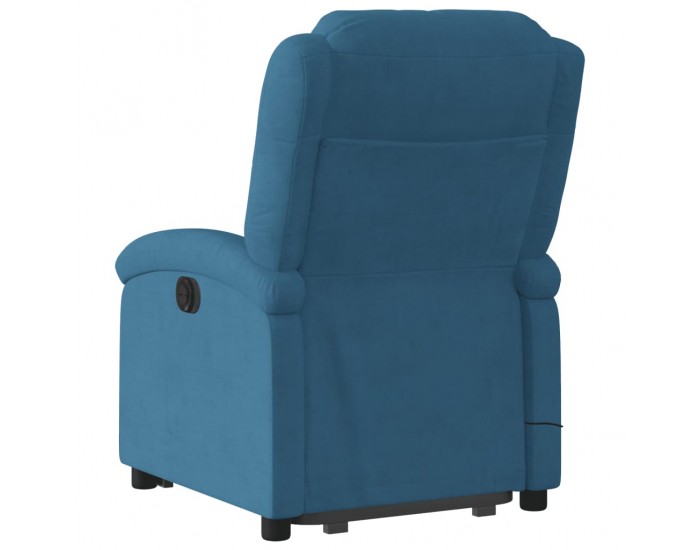 Sonata H Електрически изправящ масажен реклайнер стол, син, кадифе