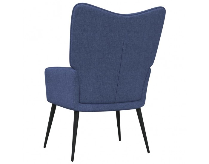 Sonata H Релаксиращ стол с табуретка, син, плат