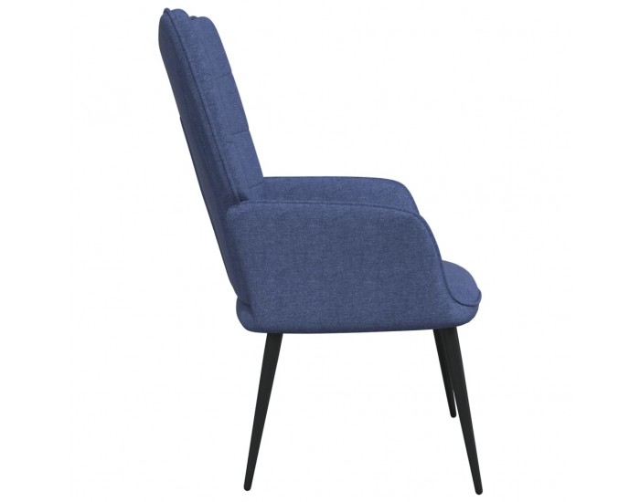 Sonata H Релаксиращ стол с табуретка, син, плат