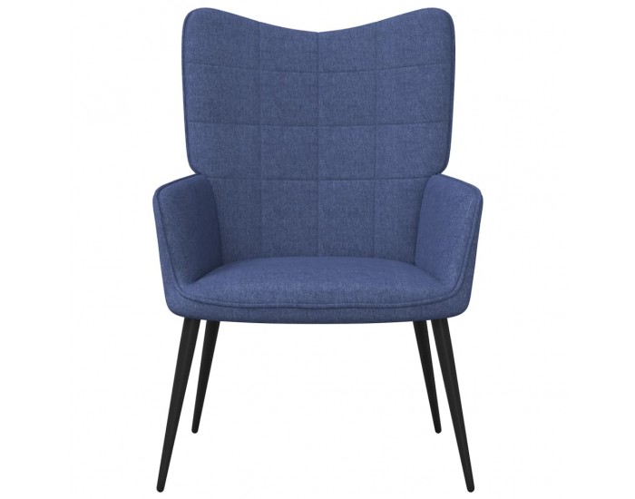 Sonata H Релаксиращ стол с табуретка, син, плат