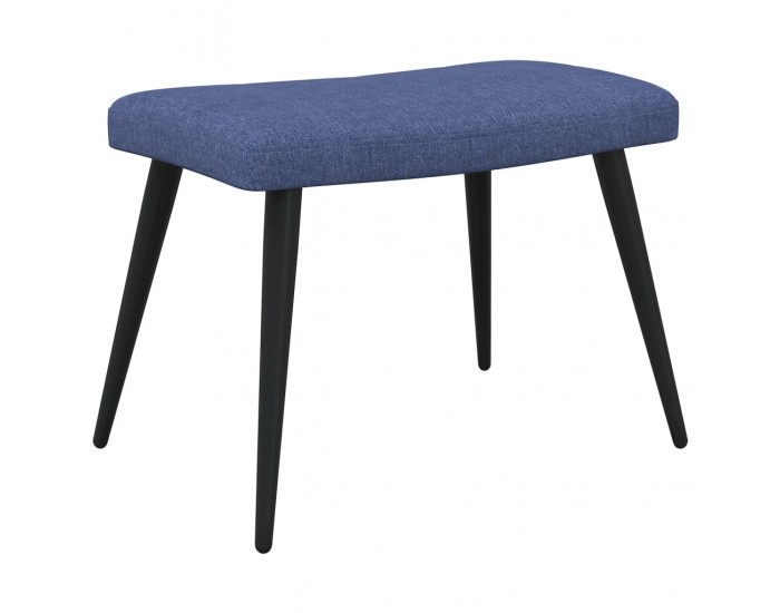 Sonata H Релаксиращ стол с табуретка, син, плат