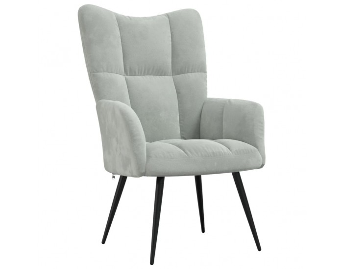 Sonata H Релаксиращ стол, светлосив, кадифе