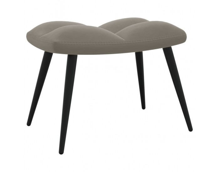 Sonata H Релаксиращ стол с табуретка, светлосив, кадифе