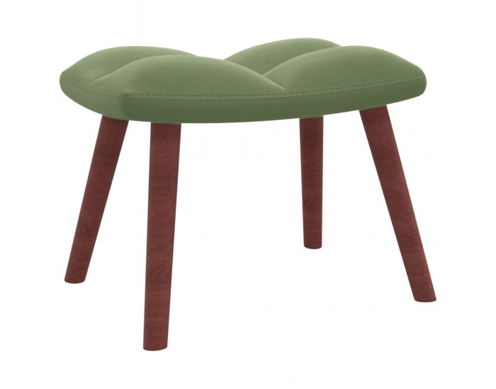 Sonata H Релакс стол с табуретка, светлозелен, кадифе