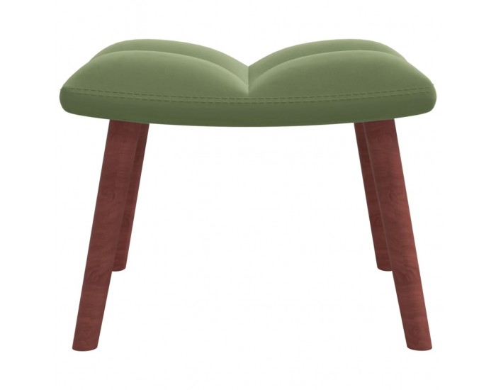 Sonata H Релакс стол с табуретка, светлозелен, кадифе