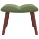Sonata H Релакс стол с табуретка, светлозелен, кадифе