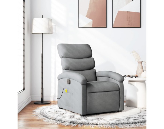 Sonata H Масажен реклайнер стол, светлосив, текстил