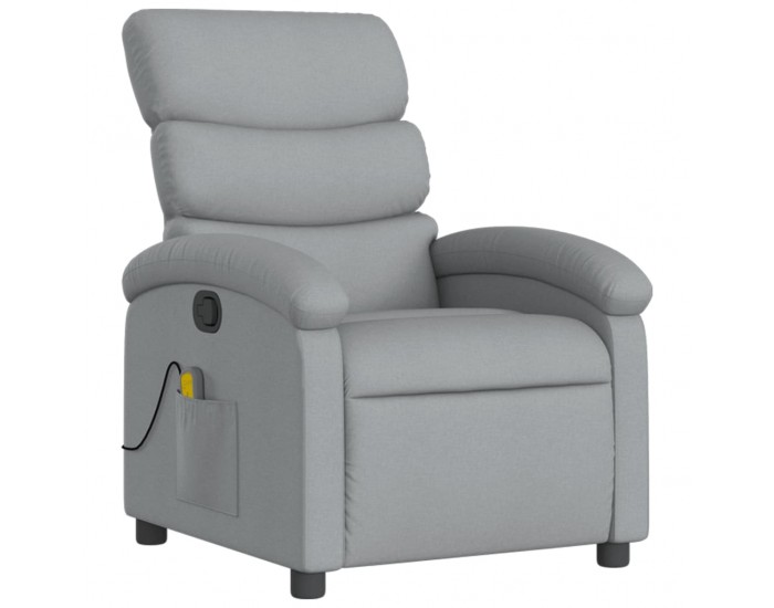 Sonata H Масажен реклайнер стол, светлосив, текстил