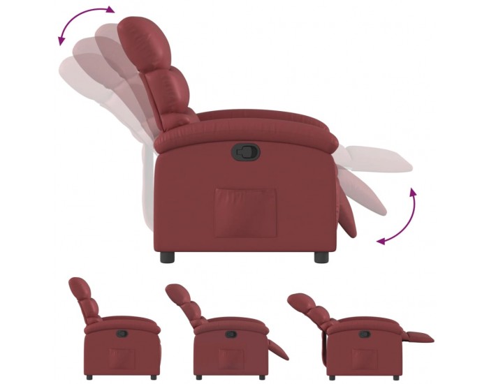 Sonata H Реклайнер стол, виненочервен, изкуствена кожа