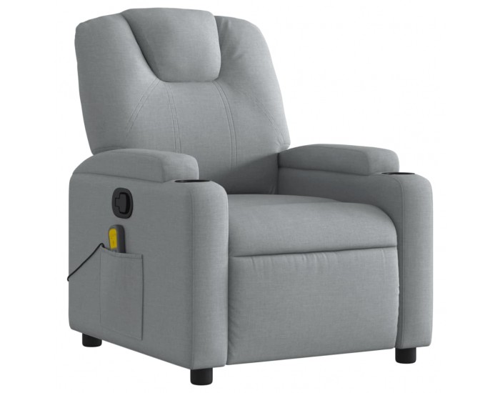 Sonata H Масажен реклайнер стол, светлосив, текстил