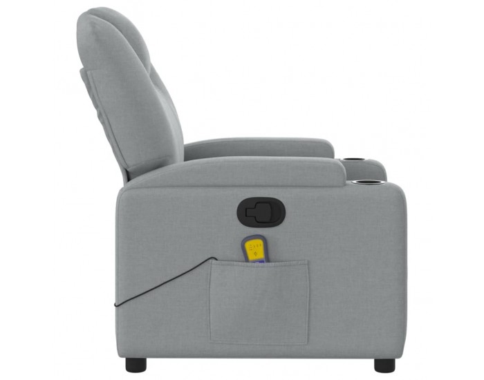 Sonata H Масажен реклайнер стол, светлосив, текстил