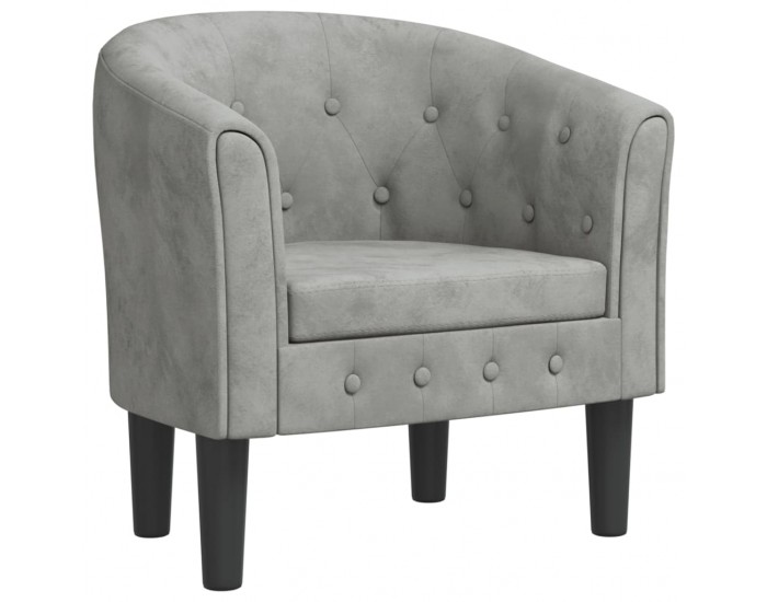 Sonata H Объл фотьойл, светлосив, кадифе