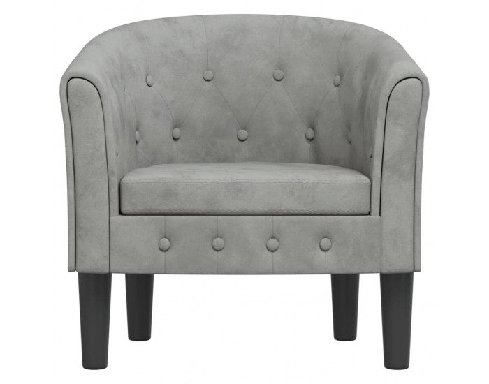 Sonata H Объл фотьойл, светлосив, кадифе