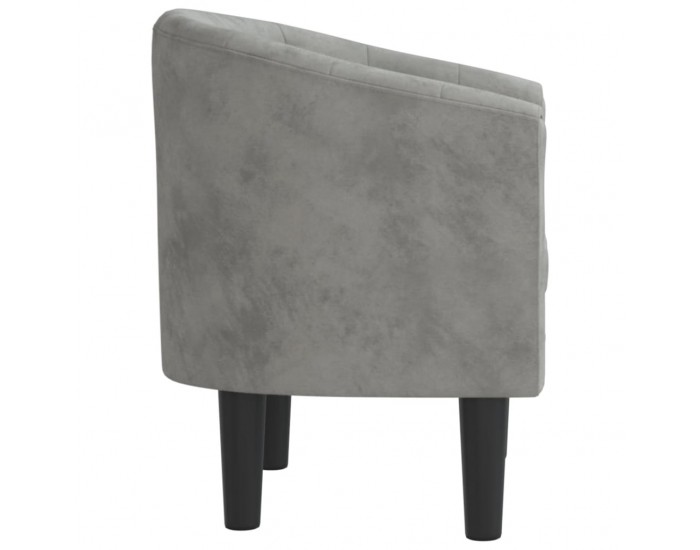 Sonata H Объл фотьойл, светлосив, кадифе