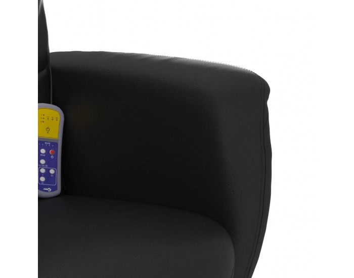 Sonata H Масажен реклайнер стол с табуретка, черен, изкуствена кожа