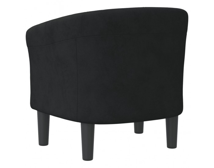 Sonata H Объл фотьойл, черна, кадифе