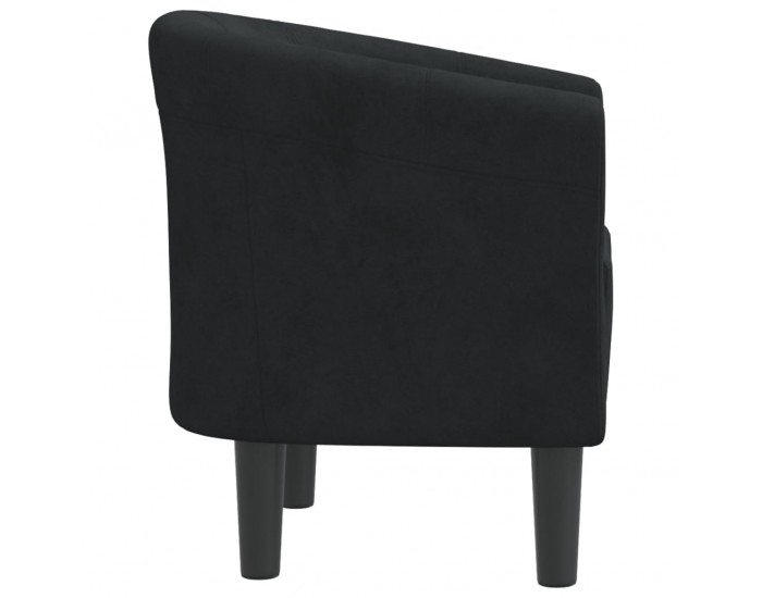 Sonata H Объл фотьойл, черна, кадифе