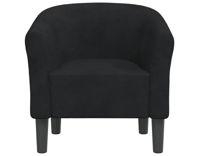 Sonata H Объл фотьойл, черна, кадифе