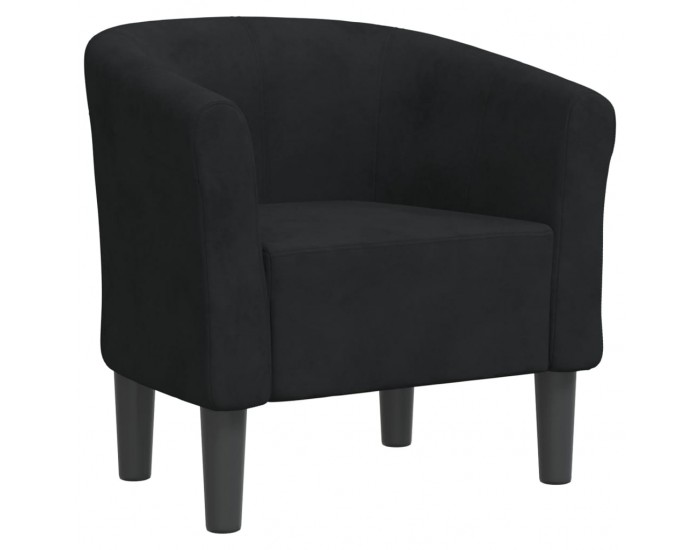 Sonata H Объл фотьойл, черна, кадифе