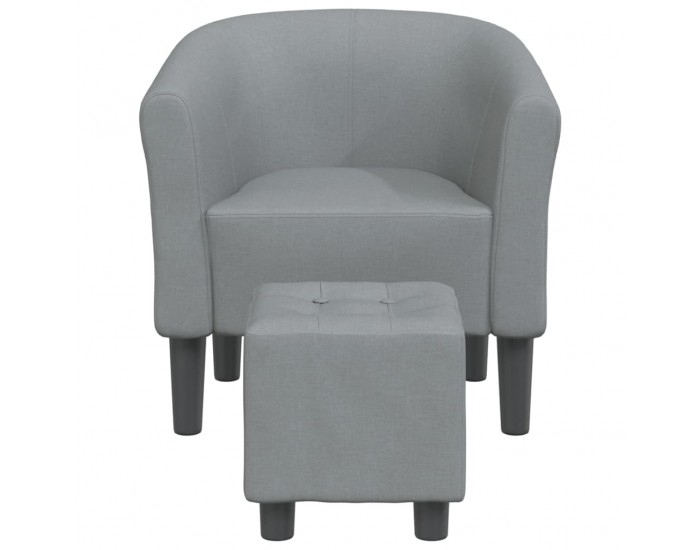 Sonata H Объл фотьойл с опора за крака, светлосив, плат