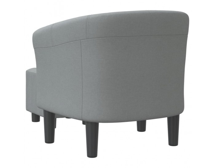 Sonata H Объл фотьойл с опора за крака, светлосив, плат